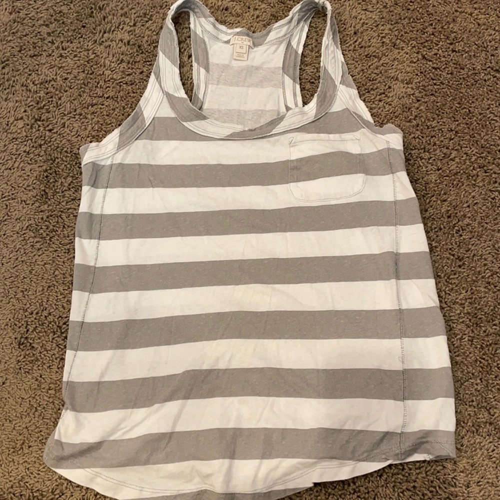 Gray and White J.Crew Summer Tank Top
